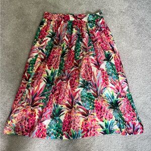 J. Crew Pineapple Size 8 Midi A-Line Skirt